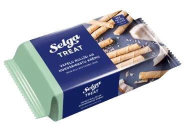 Vafliniai ritinėliai SELGA su kokosų įdaru, 160 g