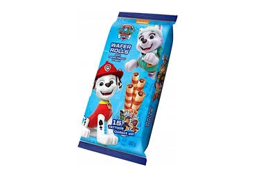 Vafliniai šiaudeliai PAW PATROL su šokoladiniu įdaru, 150 g