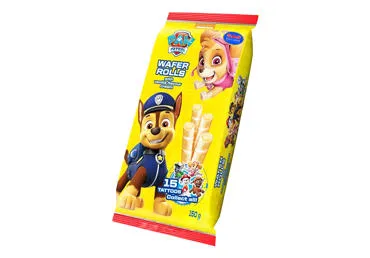 Vafliniai šiaudeliai PAW PATROL su vanilės sk. įdaru, 150 g