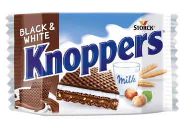 Vaflinis batonėlis KNOPPERS BLACK & WHITE, 25 g