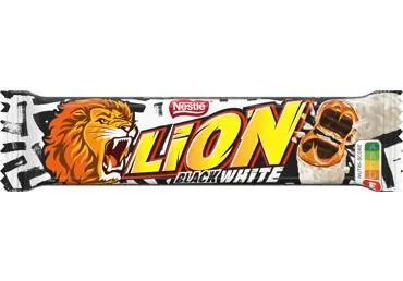 Vaflinis batonėlis LION BLACK WHITE, 42 g