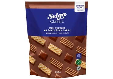 Vafliukai SELGA, šokolado skonio, 250 g
