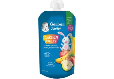 Vaikiška tyrelė GERBER, su bananais, kriaušėmis, obuoliais, persikais, 110g