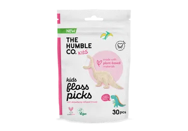 Vaikiškas tarpdančių siūlas HUMBLE braškių, 30vnt