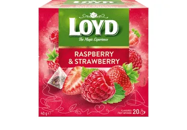 Vaisinė arbata LOYD, aviečių ir braškių skonio, 40 g
