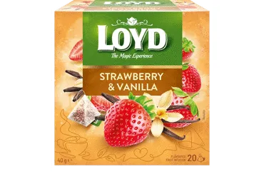 Vaisinė arbata LOYD, braškių ir vanilės skonio, 40 g