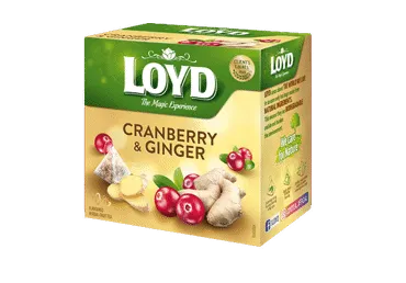 Augļu tēja LOYD dzērveņu-ingvera 20x2g