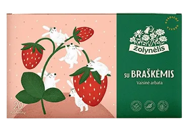 Vaisinė arbata vaikams ŽOLYNĖLIS su braškėmis, 40 g