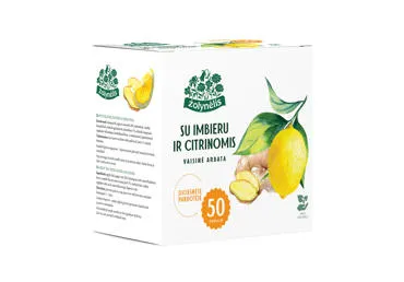Vaisinė arbata ŽOLYNĖLIS su imbieru ir citrinomis, 100 g