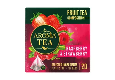 Augļu tēja AROMA TEA aveņu-zemeņu 20x2g 