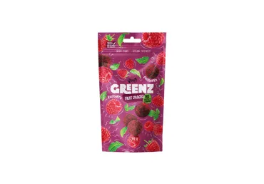 Vaisių ir sėklų užkandžiai RŪTA GREENZ su avietėmis, 80 g