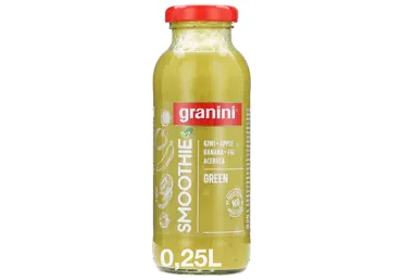 Kivių, obuolių, bananų, acerolos vaisių kokteilis GRANINI GREEN, 250 ml