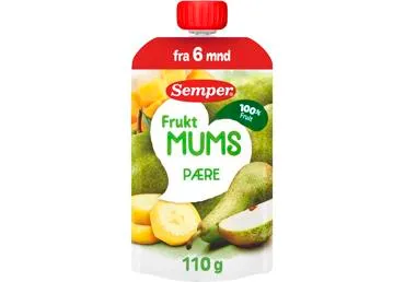 Vaisių tyrė SEMPER su kriauše, bananais ir mangais, nuo 6 mėn., 110 g