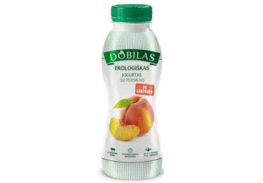 Valg. ekologiškas jogurtas DOBILAS su persikais, 2,2 % rieb., 330 g
