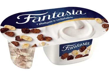 Jogurtas su šok. kukur. dribsniais FANTASIA, 8,4 % rieb., 102 g