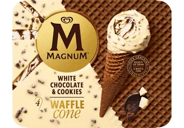 Valg. ledai MAGNUM su balt. šokoladu ir sausainių įd., 254 g
