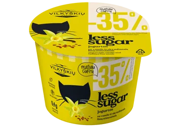 Jogurtas su vanile, linų sėm. VILKYŠKIŲ LESS SUGAR, 3,6 %, 200 g