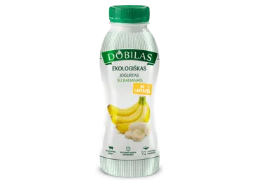 Valgom. ekologiškas jogurtas DOBILAS su bananais, 2,2% rieb., 330 g