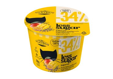 Jogurtas su mangais VILKYŠKIŲ LESS SUGAR, 3,7 % rieb., 200 g