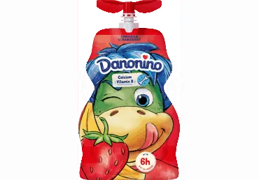 Valgomasis jogurtas DANONKI, braškių, bananų skonio, 2% rieb., 70 g