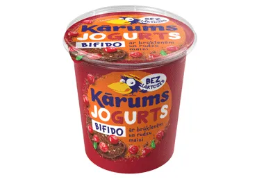 Bifido jogurts KĀRUMS  brūklenes rudzu milti bez laktozes 350g
