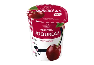 Jogurtas su vyšniomis VILKYŠKIŲ, 3,6 % rieb., 350 g