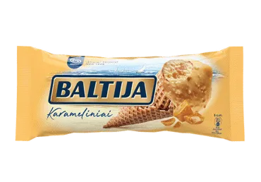 Valgomieji grietininiai ledai BALTIJA, karamelės skonio, 83 g