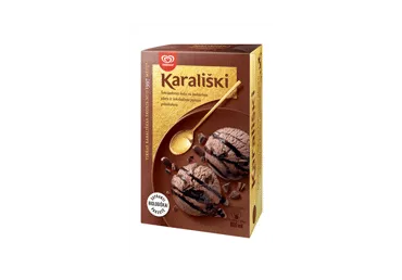 Valgomieji KARALIŠKI šokoladiniai ledai su pyrago gabaliuk., 435 g