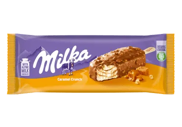 Valgomieji ledai MILKA su traškia karamele, 62 g