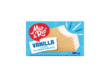 Valgomieji ledai tarp vaflių MIO&RIO, vanilės skonio, 90 g