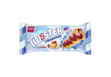 Valgomieji ledai TWISTER, persikų, apelsinų ir aviečių skonio, 72 g