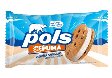 Vaniliniai ledai POLS su sausainiais, 75 g