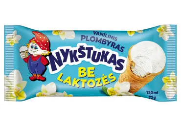 Vaniliniai plombyriniai ledai NYKŠTUKAS be laktozės, 74 g
