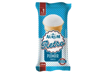 Vaniliniai valgomieji ledai AURUM RETRO, 70 g