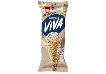 Vaniliniai valgomieji ledai SUPER VIVA su kakaviniu įdaru, 96 g