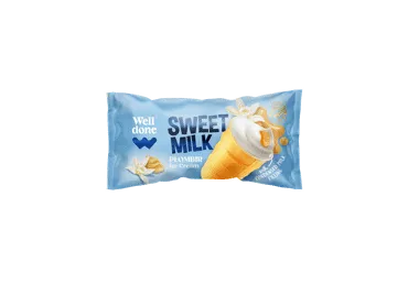 Vanilinis plombyras WELL DONE su sutirštintu pienu, 65 g
