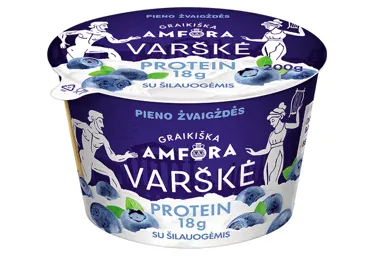 Varškė GRAIKIŠKA AMFORA Protein, 0,8%,  su šilauogėmis, be laktozės, 200 g