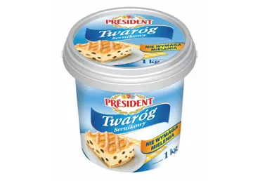 Varškė PRESIDENT, 4 % rieb., 1 kg