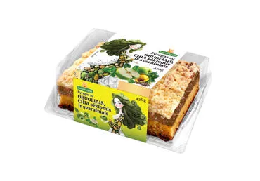 Varškės pyragas su obuoliais, svarainiais, šalavijų sėklomis, 450 g