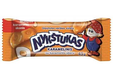 Varškės sūrelis NYKŠTUKAS su karamelės įdaru karameliniame glaiste 22,3% rieb., 45 g