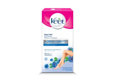 „Veet Professional“, kojų ir kūno depiliavimo vaško juostelės, skirtos jautriai odai, 40 vnt.