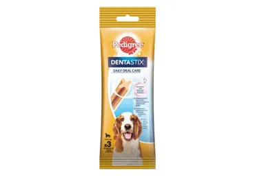 Vidutinių veislių šunų kramtalai PEDIGREE DENTASTIX (3 vnt.), 77 g