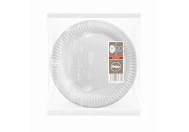 Vienkartinės lėkštės ILAJA WHITE, 18cm 20vnt.