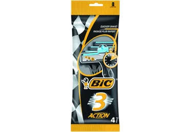 Vienkartiniai skustuvai BIC 3 ACTION, 4 vnt., 4 vnt.