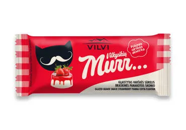 VILKYŠKIŲ glaistytas sūrelis MURR, braškinės panakotos sk., 29 %, 40 g