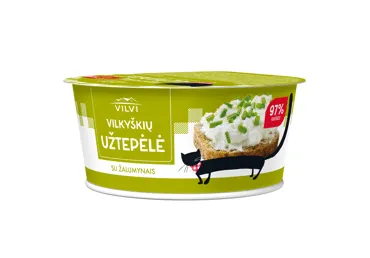 Varškės užtepėlė VILKYŠKIŲ, su žalumynais, 18% riebumo, 150 g