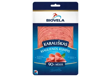 Virtas KARALIŠKAS kiaulienos kumpis BIOVELA, a.r., 90 g