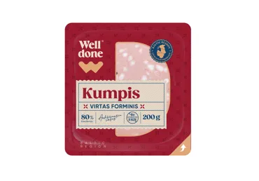 Virtas pjaustytas forminis kumpis WELL DONE, a. r., 200 g