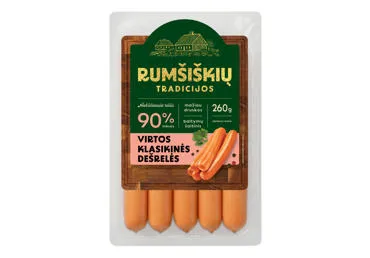 Virtos klasikinės dešrelės RUMŠIŠKIŲ TRADICIJOS, aukščiausia rūšis, 260 g