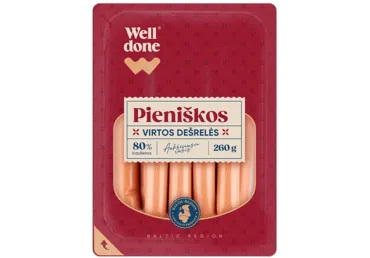 Virtos PIENIŠKOS dešrelės WELL DONE, a. r., 260 g